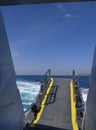 A closing door leveller of Aegean sea ferry Greece