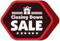 Closing down sale label