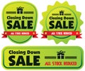 Closing down sale label Royalty Free Stock Photo