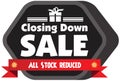 Closing down sale label