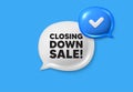 Closing down sale. Special offer price sign. Text box speech bubble 3d icons. Vector Royalty Free Stock Photo