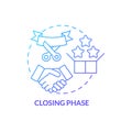 Closing phase blue gradient concept icon Royalty Free Stock Photo