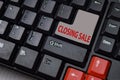 Closing Sale write on keyboard isolated on laptop background Royalty Free Stock Photo