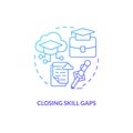 Closing skill gaps gradient concept icon Royalty Free Stock Photo