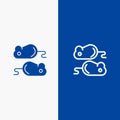Closing, Testing, Test, Closing Test Line and Glyph Solid icon Blue banner Line and Glyph Solid icon Blue banner