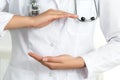 Closs-up of female medicine doctor hands