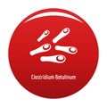 Clostridium botulinum icon vector red