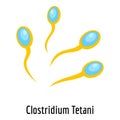 Clostridium tetani icon, cartoon style.