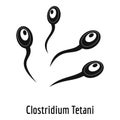 Clostridium tetani icon, simple style.