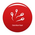 Clostridium tetani icon vector red