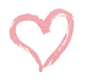 Closup of pink glitter heart painted with a brush Royalty Free Stock Photo