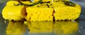 Closup shot of gujarati Khaman Dhokla or Steamed Gram Flour Snack Royalty Free Stock Photo