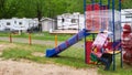 Campgrounds and children`s playground Royalty Free Stock Photo