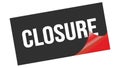 CLOSURE text on black red sticker stamp