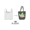 Cloth bag instead of plastic. Zero waste lifestyle. Eco friendly. Save planet. Care of nature. Vegan. Go green