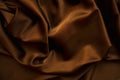 Cloth Chocolate brown satin silk close up Royalty Free Stock Photo