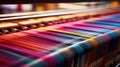 Cloth design fiber pattern fabric colorful loom cotton yarn textile craft thread Royalty Free Stock Photo