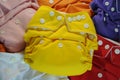 Cloth diapers in different colors