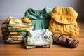 cloth diapers and eco-friendly diapering supplies Royalty Free Stock Photo