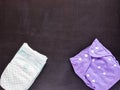 Cloth and disposable diapers Royalty Free Stock Photo