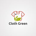 Cloth green logo vector, icon, element, and template for business