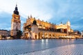 Cloth hall in Cracow, Poland market square, old town at the evening Royalty Free Stock Photo