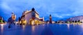 Cloth Hall well known as sukiennice at night. Krakow Poland. Royalty Free Stock Photo