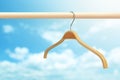 Cloth hanger in row blue sky Royalty Free Stock Photo