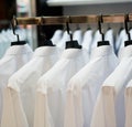 Cloth hangers with shirts Royalty Free Stock Photo