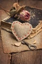 Cloth heart, key Royalty Free Stock Photo