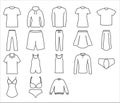 Cloth Icon Set Design Line Style