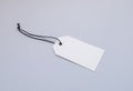 Cloth label tag blank mockup on a light background Royalty Free Stock Photo