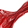 Cloth like red glossy creasy surface