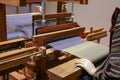 Cloth making machine using threads to create clothes Royalty Free Stock Photo