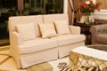 Cloth sofa in living room Royalty Free Stock Photo