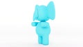 Cloth soft toy baby elephant blue color