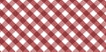 Diagonal red and white Gingham pattern Texture Royalty Free Stock Photo