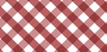 Diagonal red and white Gingham pattern Texture Royalty Free Stock Photo