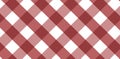 Diagonal red and white Gingham pattern Texture Royalty Free Stock Photo