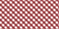 Diagonal red and white Gingham pattern Texture Royalty Free Stock Photo