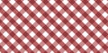 Diagonal red and white Gingham pattern Texture Royalty Free Stock Photo