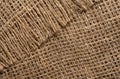 The texture of the burlap fabric is close-up. Packaging material. Background Of Burlap Hessian Sacking Royalty Free Stock Photo