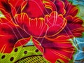 cloth that was scrubbed against a flower background