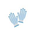 Cloth white work gloves. Protective gloves for builders and workers