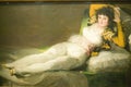 The Clothed Maja, Duchess of Alba, by Francisco de Goya as shown in the Museum de Prado, Prado Museum, Madrid, Spain