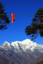 Clothepin on the rope with mountain background
