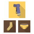 Clothes and accessories flat icons in set collection for design. Shoes and decoration vector symbol stock web Royalty Free Stock Photo