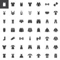 Clothes and accessories vector icons set Royalty Free Stock Photo