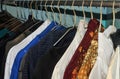 The Clothes Arranged on Hangers Royalty Free Stock Photo