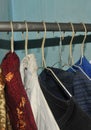 The Clothes Arranged on Hangers Royalty Free Stock Photo